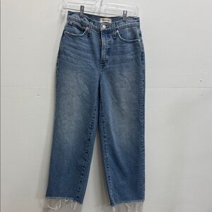 Madewell Distressed Blue Cropped Jeans